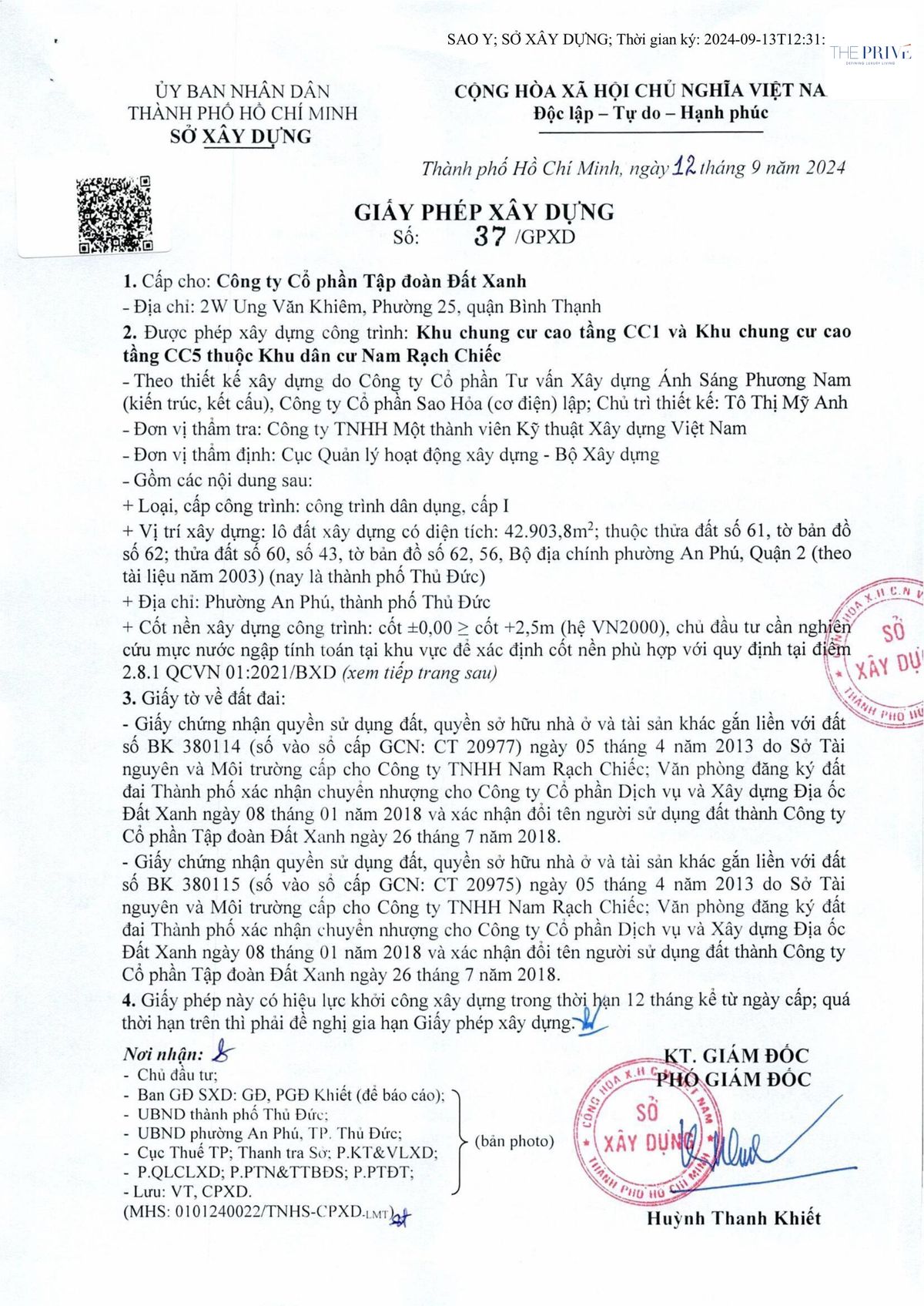 phe duyet dau tu The Prive